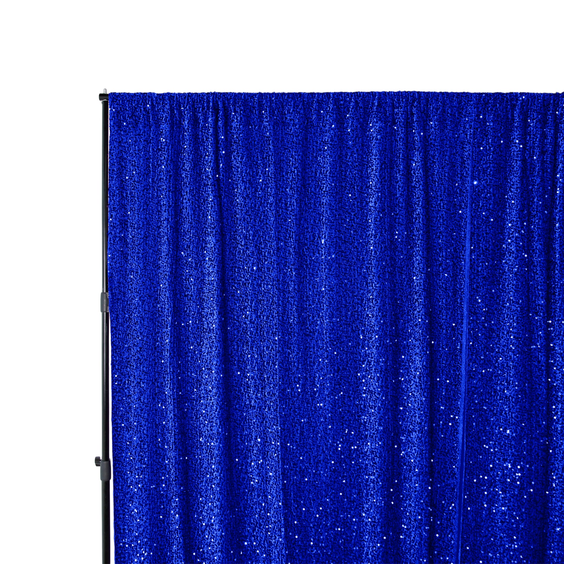 Sequin Velvet 12ft H x 52" W Drape/Backdrop Curtain Panel - Royal Blue - CV Linens