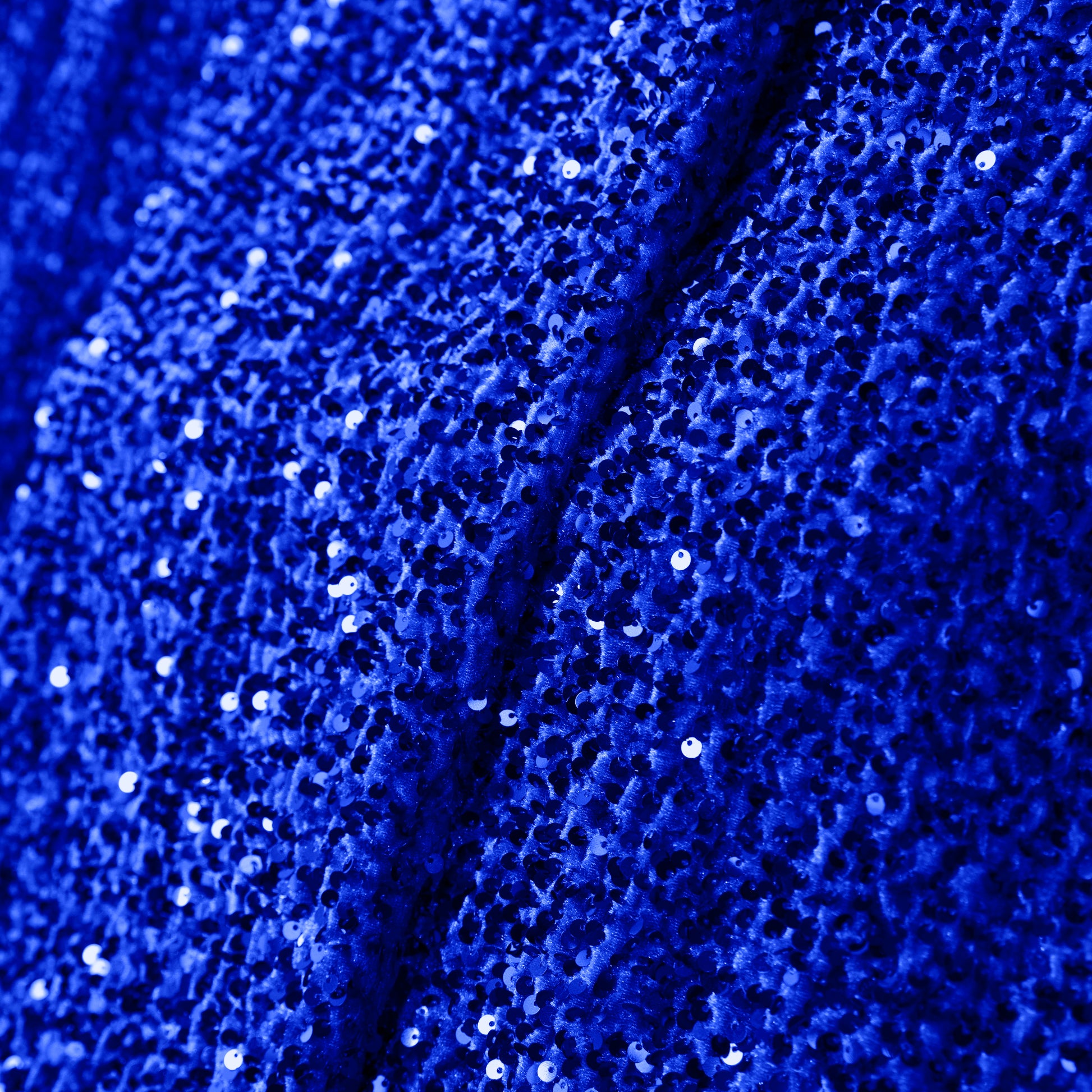 Sequin Velvet 12ft H x 52" W Drape/Backdrop Curtain Panel - Royal Blue - CV Linens
