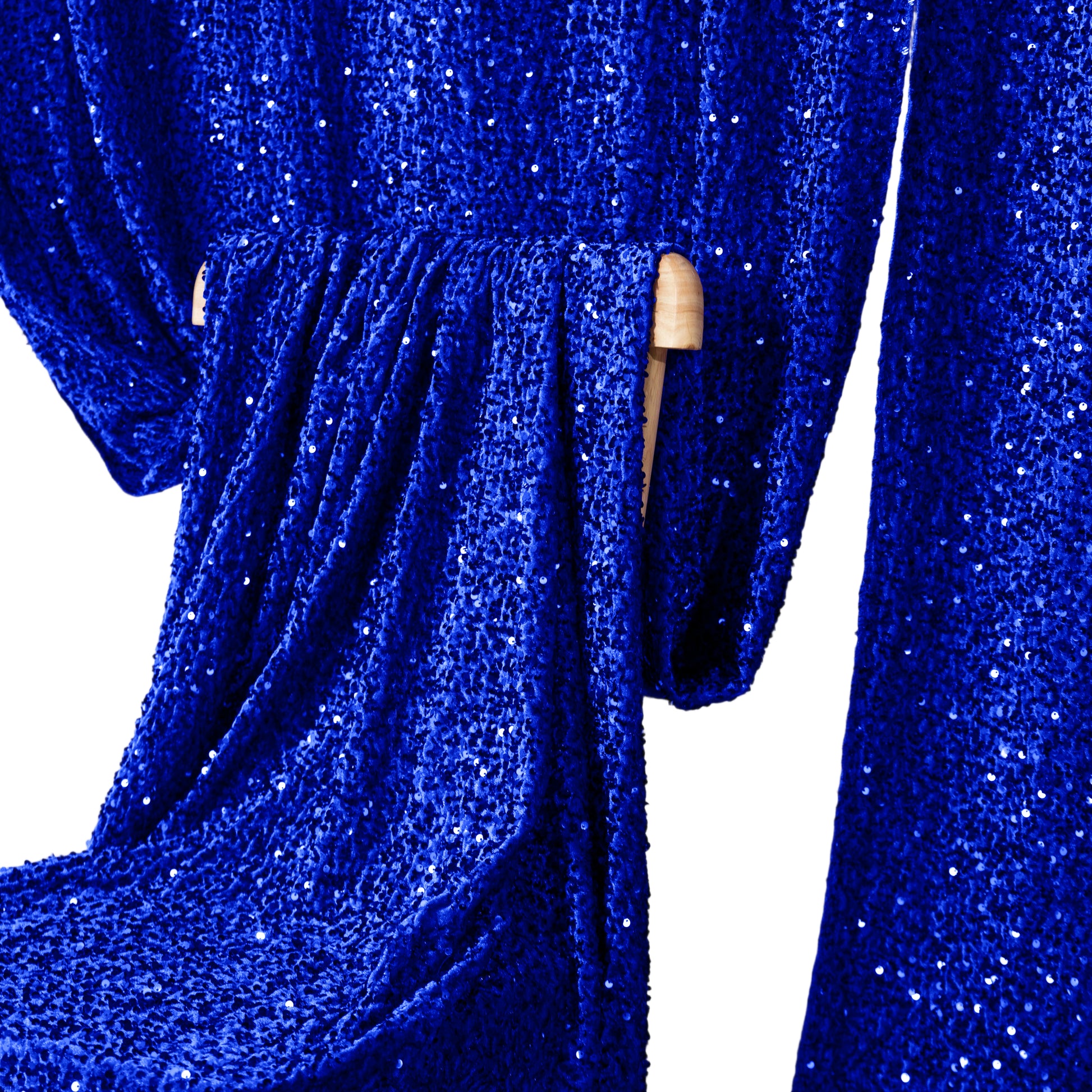 Sequin Velvet 12ft H x 52" W Drape/Backdrop Curtain Panel - Royal Blue - CV Linens