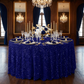 Sequin Velvet 132" Round Tablecloth - Navy Blue - CV Linens