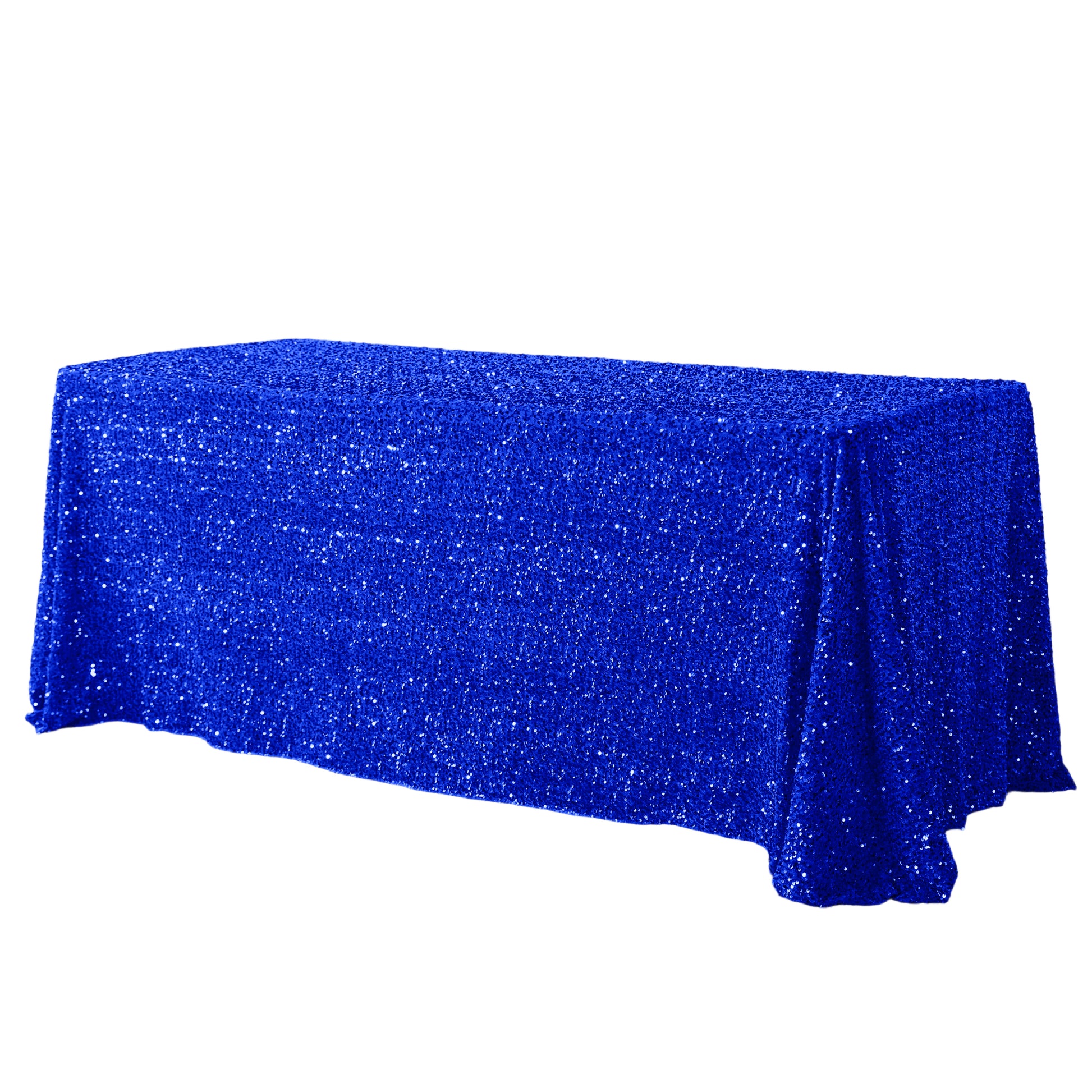 Sequin Velvet 90"x132" Rectangular Tablecloth - Royal Blue - CV Linens