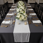 Sequin Velvet Table Runner White - Bird's Eye View
