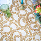Sequin Vine Table Overlay Topper 90"x90" Square - Gold