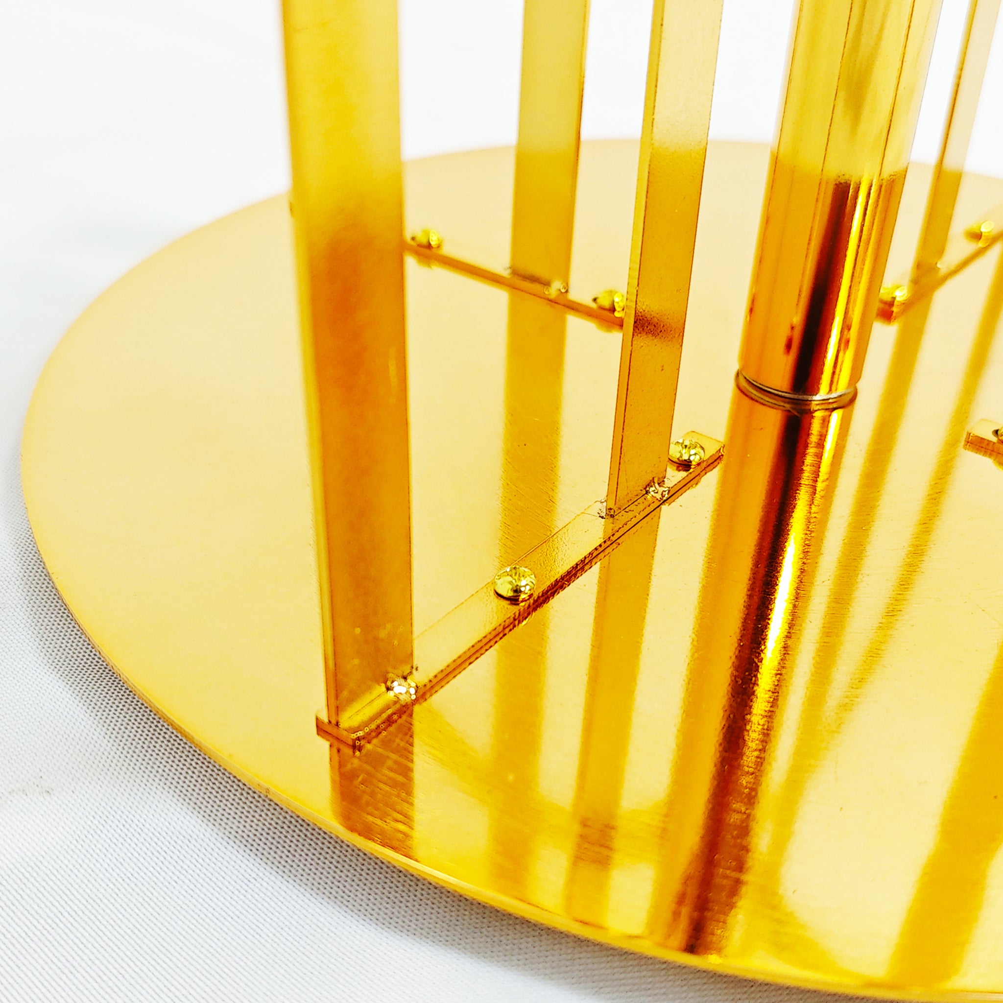 Set of 2 Modern Floral Centerpiece Riser Tabletop Stand - Gold - CV Linens™