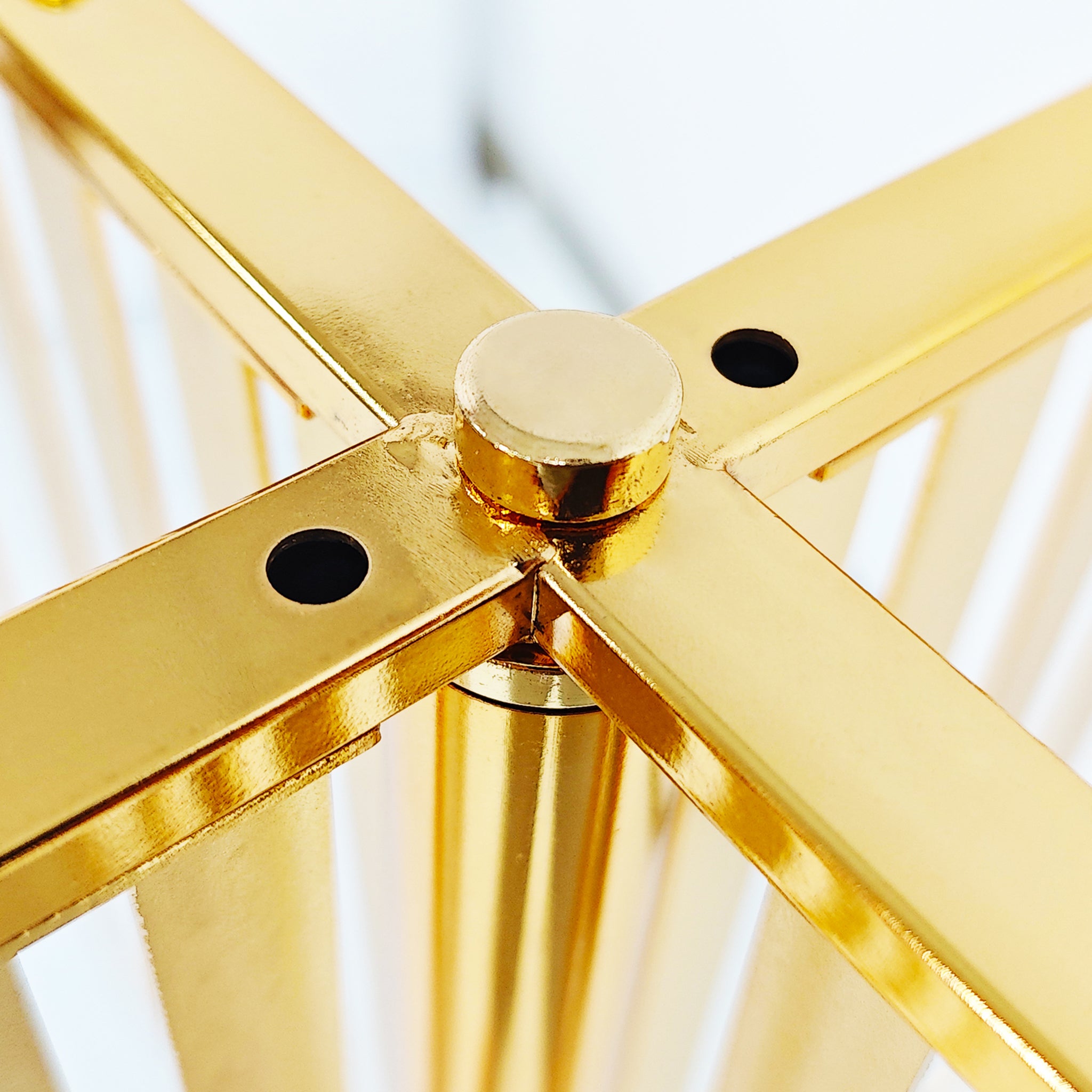 Set of 2 Modern Floral Centerpiece Riser Tabletop Stand - Gold - CV Linens™