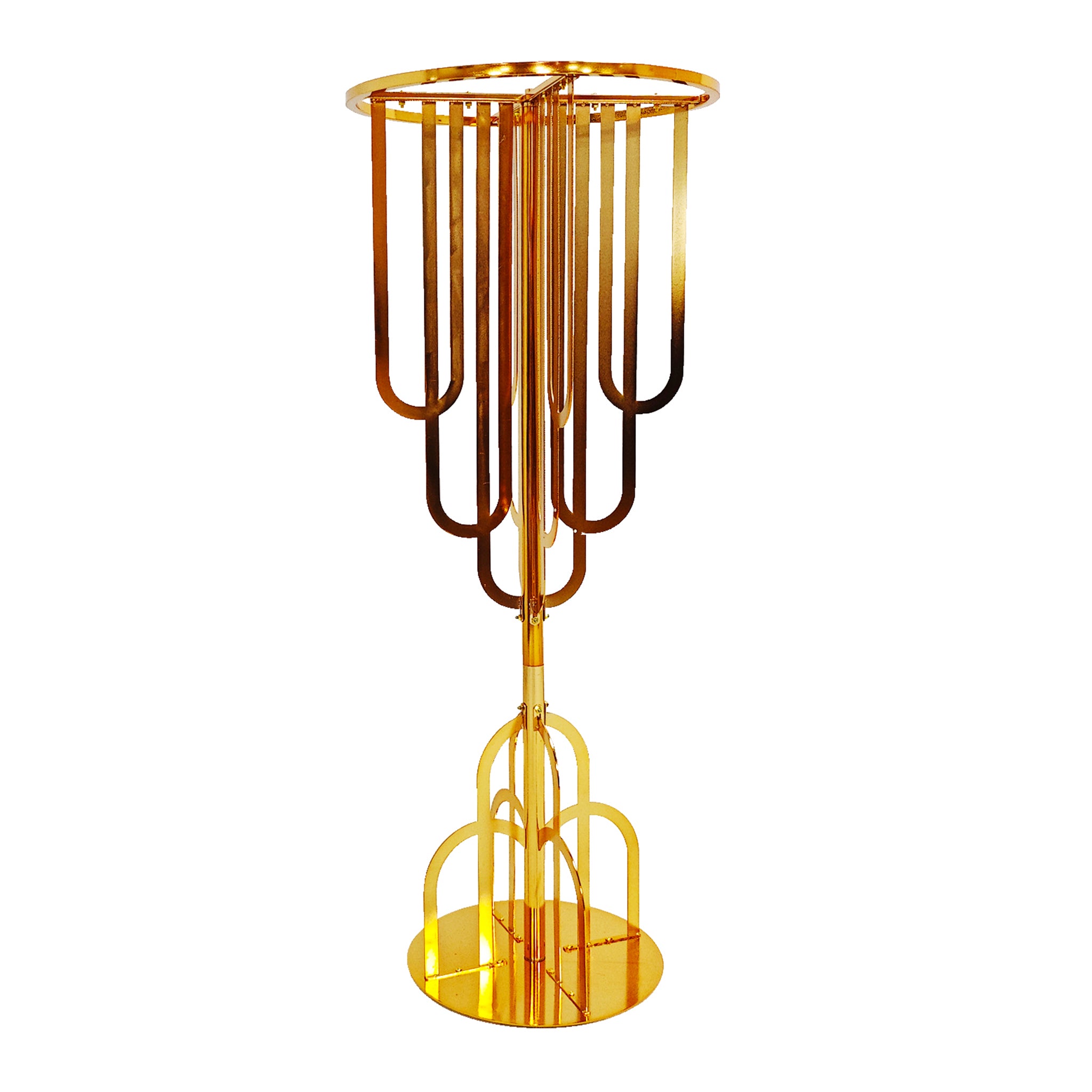 Set of 2 Modern Floral Centerpiece Riser Tabletop Stand - Gold - CV Linens™