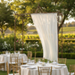 Sheer Voile Flame Retardant (FR) 10ft H x 118" W Drape/Backdrop Curtain Panel - Ivory in Outdoor Reception.