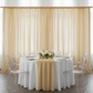Sheer Voile Flame Retardant (FR) 14ft H x 118" W Drape/Backdrop Curtain Panel - Gold.
