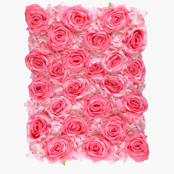 Silk Roses/Hydrangeas Flower Wall Backdrop Panel - Fuchsia– CV Linens