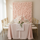 Silk Roses/Hydrangeas Flower Wall Backdrop Panel - Light Pink.