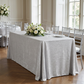 Silver tablecloth in a ballroom reception
