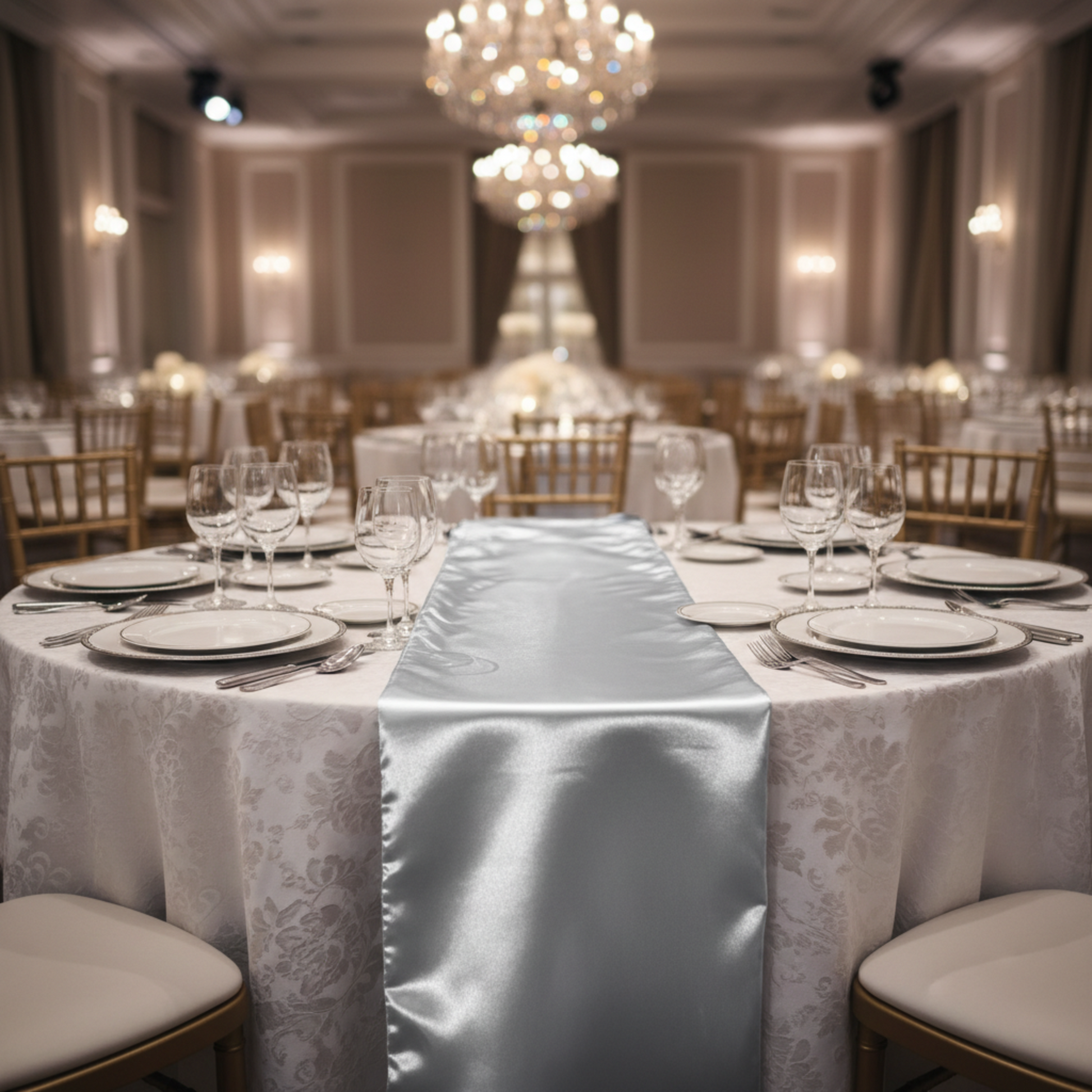 Silver Satin Runner – Indoor Gala