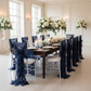 1 Set of Soft Curly Willow Ruffles Chair Sash & Cap - Navy Blue.