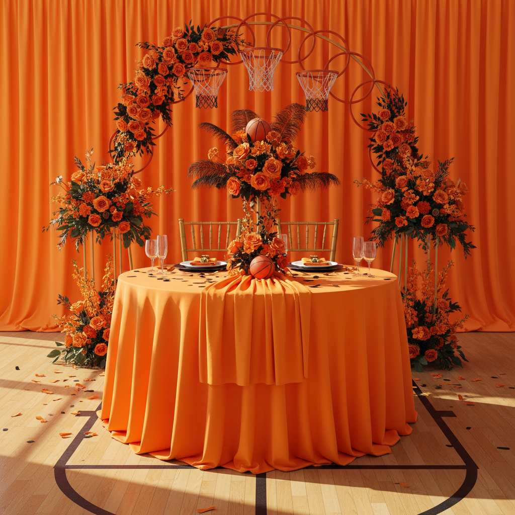 Spandex 4-way Stretch Backdrop Drape Curtain 12ft H x 60" W - Orange.
