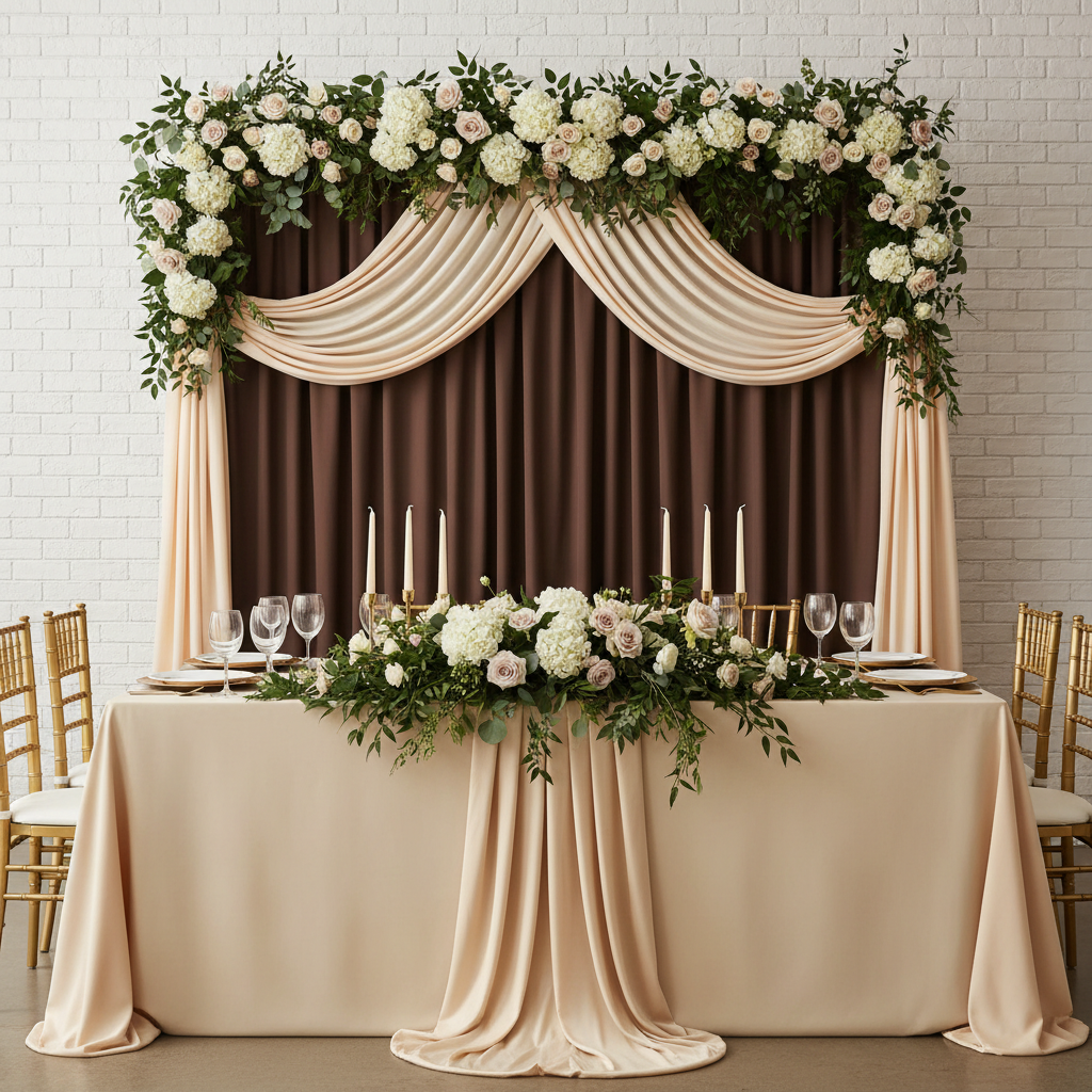 Spandex 4-way Stretch Backdrop Drape Curtain 14ft H x 60" W - Chocolate.