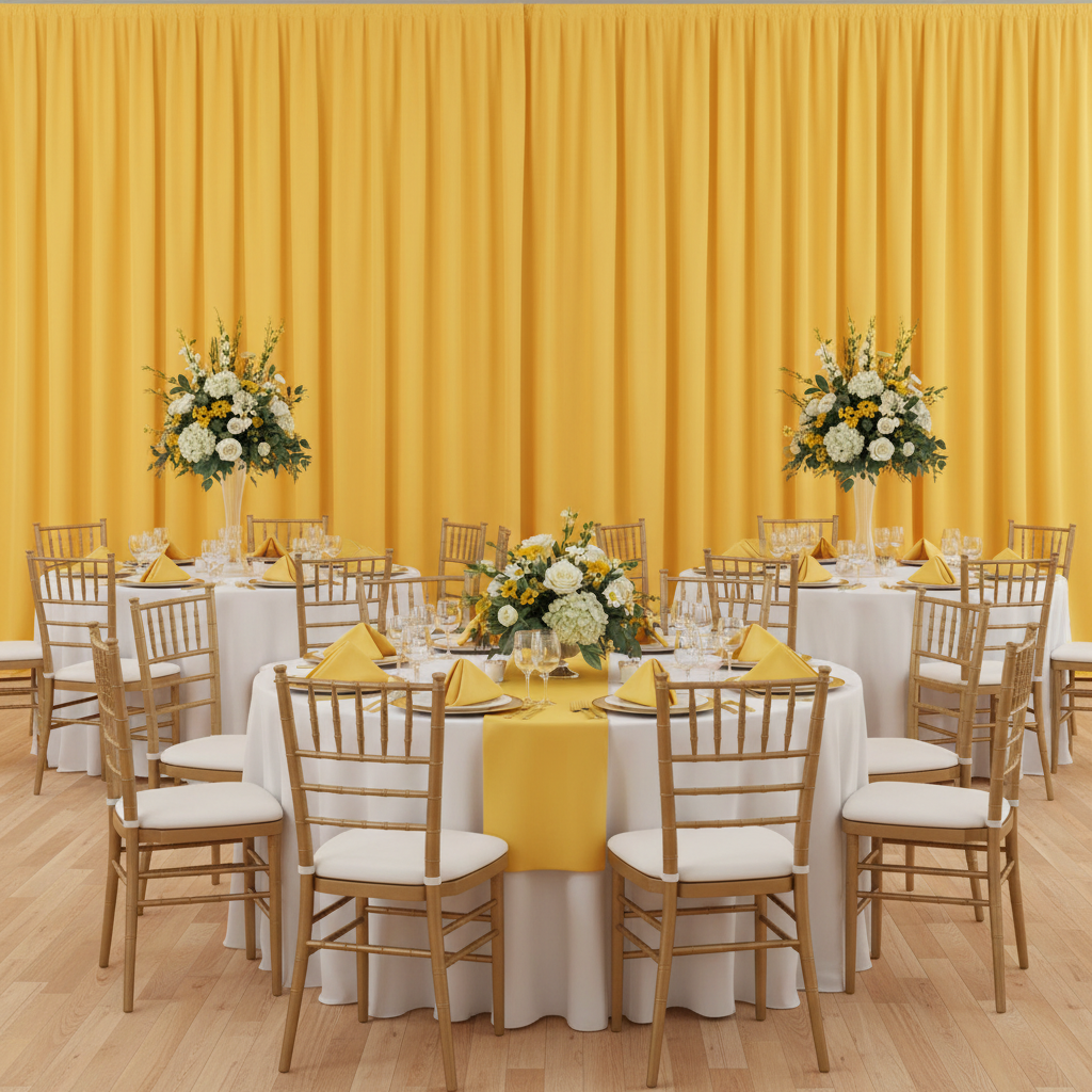 Spandex 4-way Stretch Drape Curtain 14ft H x 60" W - Canary Yellow.