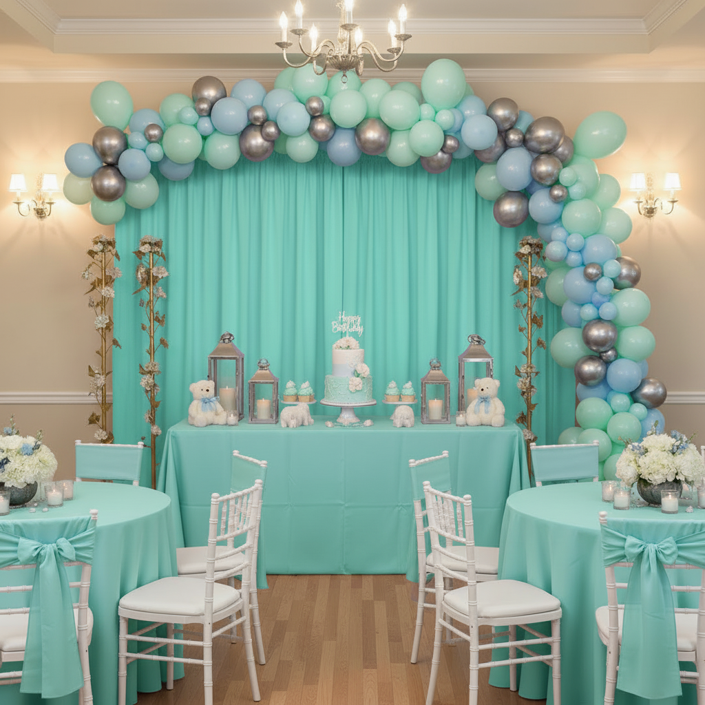 Spandex 4-way Stretch Drape Curtain 10ft H x 60" W - Turquoise.