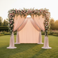 Spandex 4-way Stretch Drape Curtain 12ft H x 60" W - Blush/Rose Gold in Outdoor Reception.