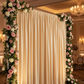 Spandex 4-way Stretch Backdrop Drape Curtain 18ft H x 60" W - Champagne with Rose Bushes.