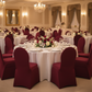 Spandex Banquet Chair Cover - Burgundy with Banquet Chairs.