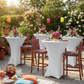 Spandex Cocktail Table Cover 36" Round - White in Outdoor Reception.