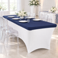 Spandex Table Topper/Cap 8 FT Rectangular - Navy Blue.