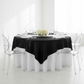 Square 54" Satin Table Overlay - Black.