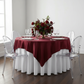 Square 54" Satin Table Overlay - Burgundy.