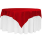 Square 72" Satin Table Overlay - Apple Red