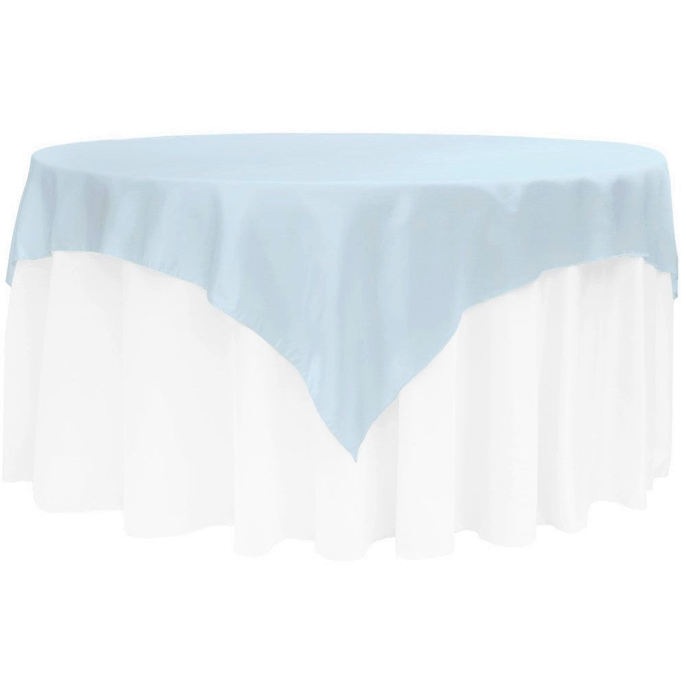 Square 72" Satin Table Overlay - Baby Blue