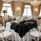 Square 72" Satin Table Overlay - Black.