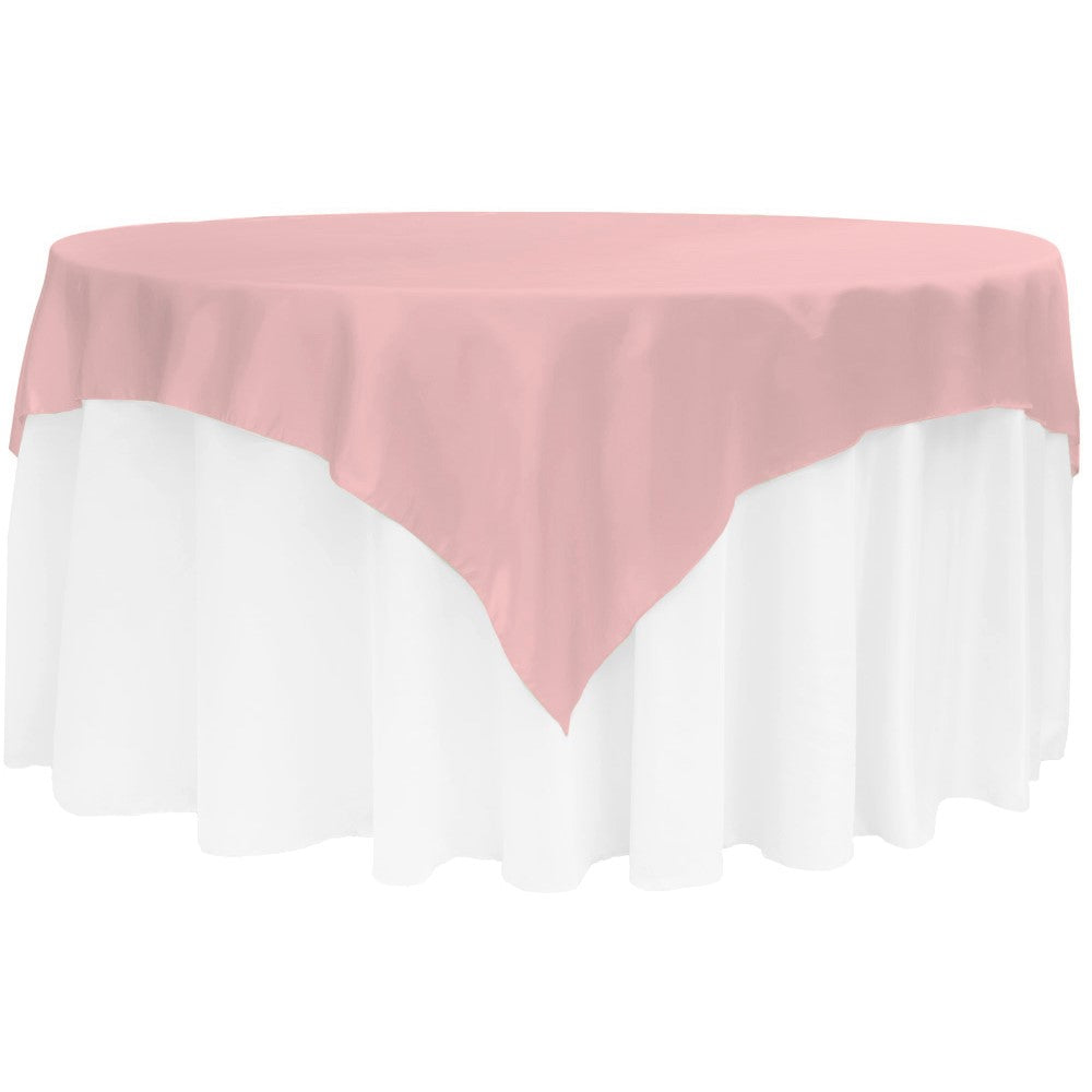 Satin Square 72"x72" Table Overlay - Dusty Rose/Mauve