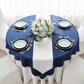 Square 72" Satin Table Overlay - Navy Blue.