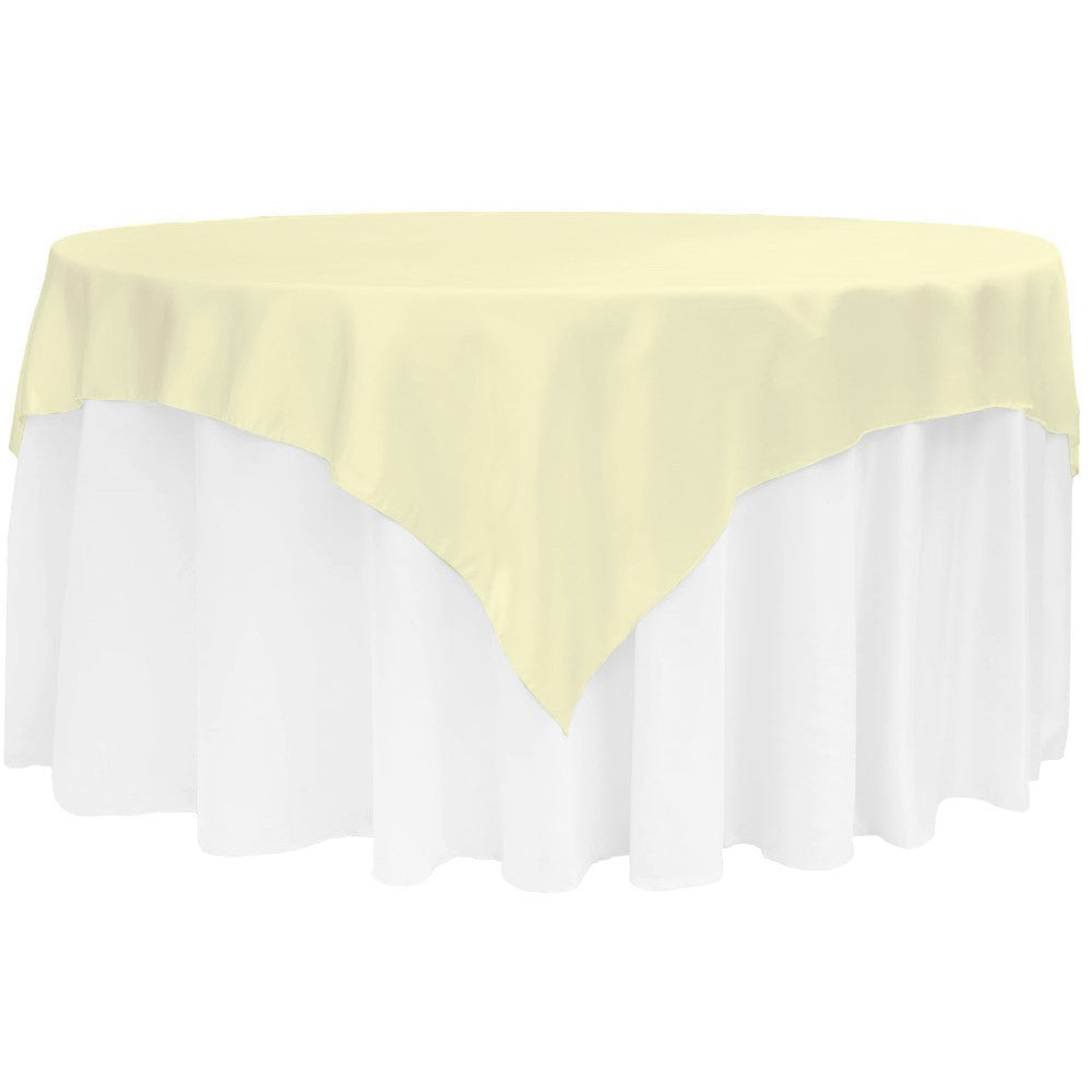 Square 72" Satin Table Overlay - Yellow