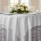 Square 90"x90" Lamour Satin Table Overlay - White.