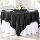 Square 90"x90" Satin Table Overlay - Black.