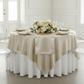 Square 90"x90" Satin Table Overlay - Champagne.
