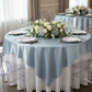 Square 90"x90" Satin Table Overlay - Dusty Blue