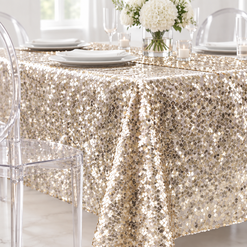 Square Payette Sequin Tablecloth 90