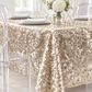Square Payette Sequin Tablecloth 90"x156" Rectangular - Champagne.