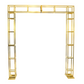 Square Pillar Wedding Arch Backdrop Stand with Shelves - Gold