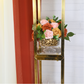 Square Pillar Wedding Arch Backdrop Stand with Shelves - Gold