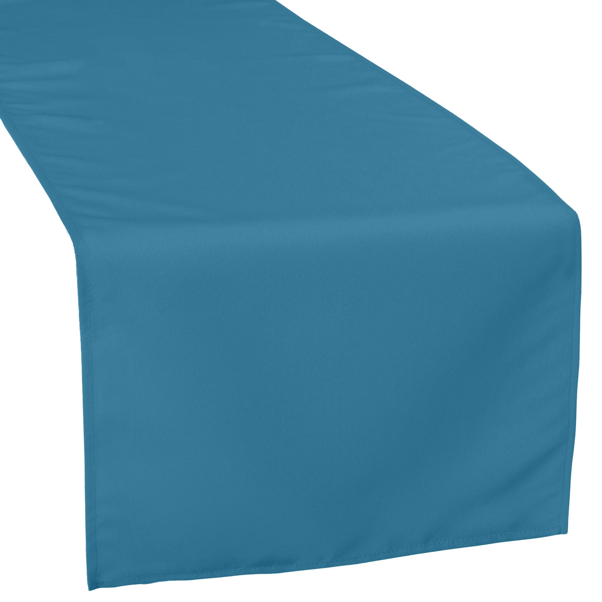 Polyester table runner steele blue close up