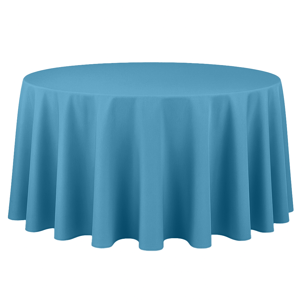 Premium Polyester 120" Round Tablecloth - Steele Blue