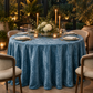 Velvet Round Tablecloth Steele Blue - Dinner Reception
