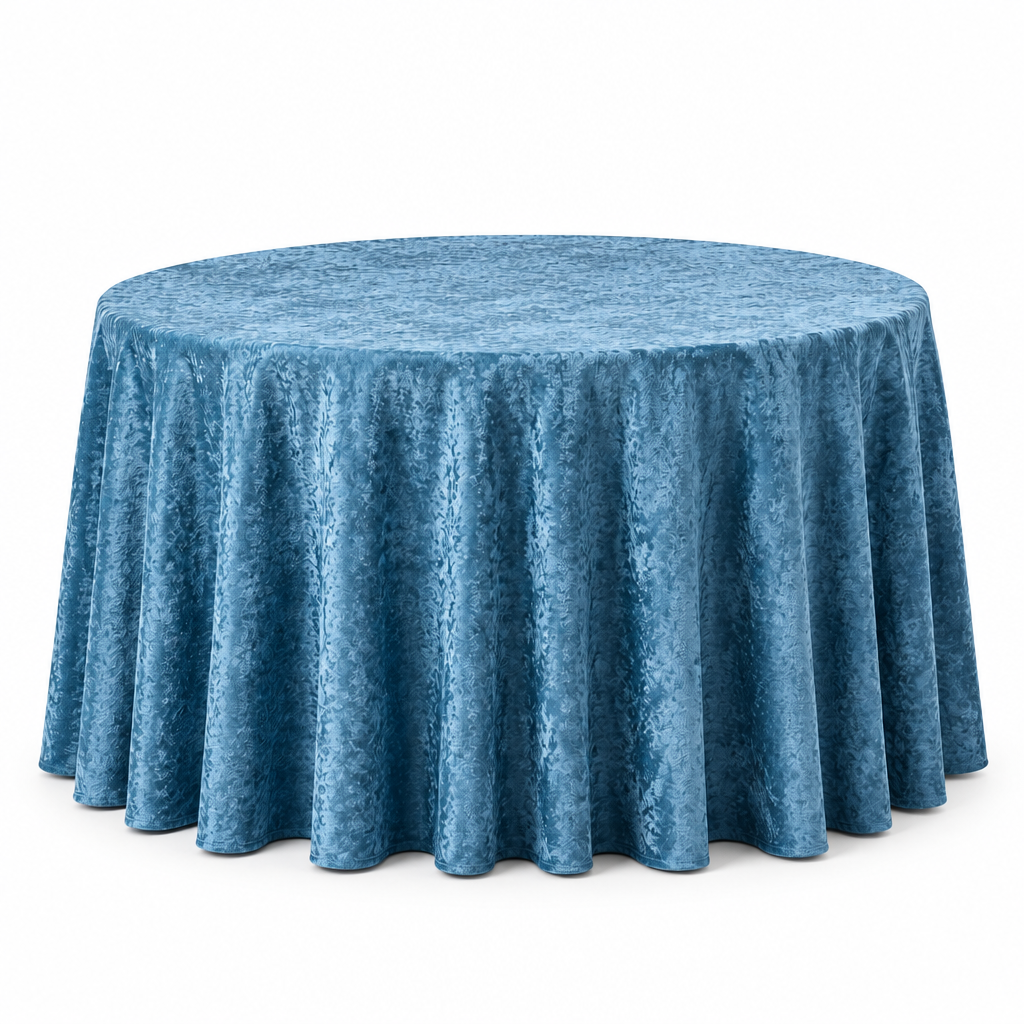 Velvet Round Tablecloth - Steele Blue
