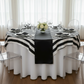 Stripe 72"x72" Square Satin Table Overlay - Black & White.