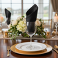 Taffeta Napkin 20"x20" - Black.