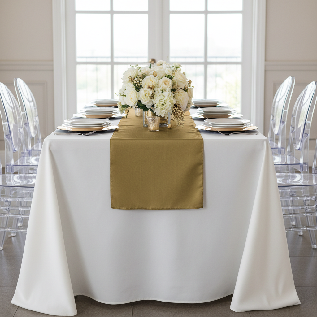 Taffeta Table Runner - Gold.