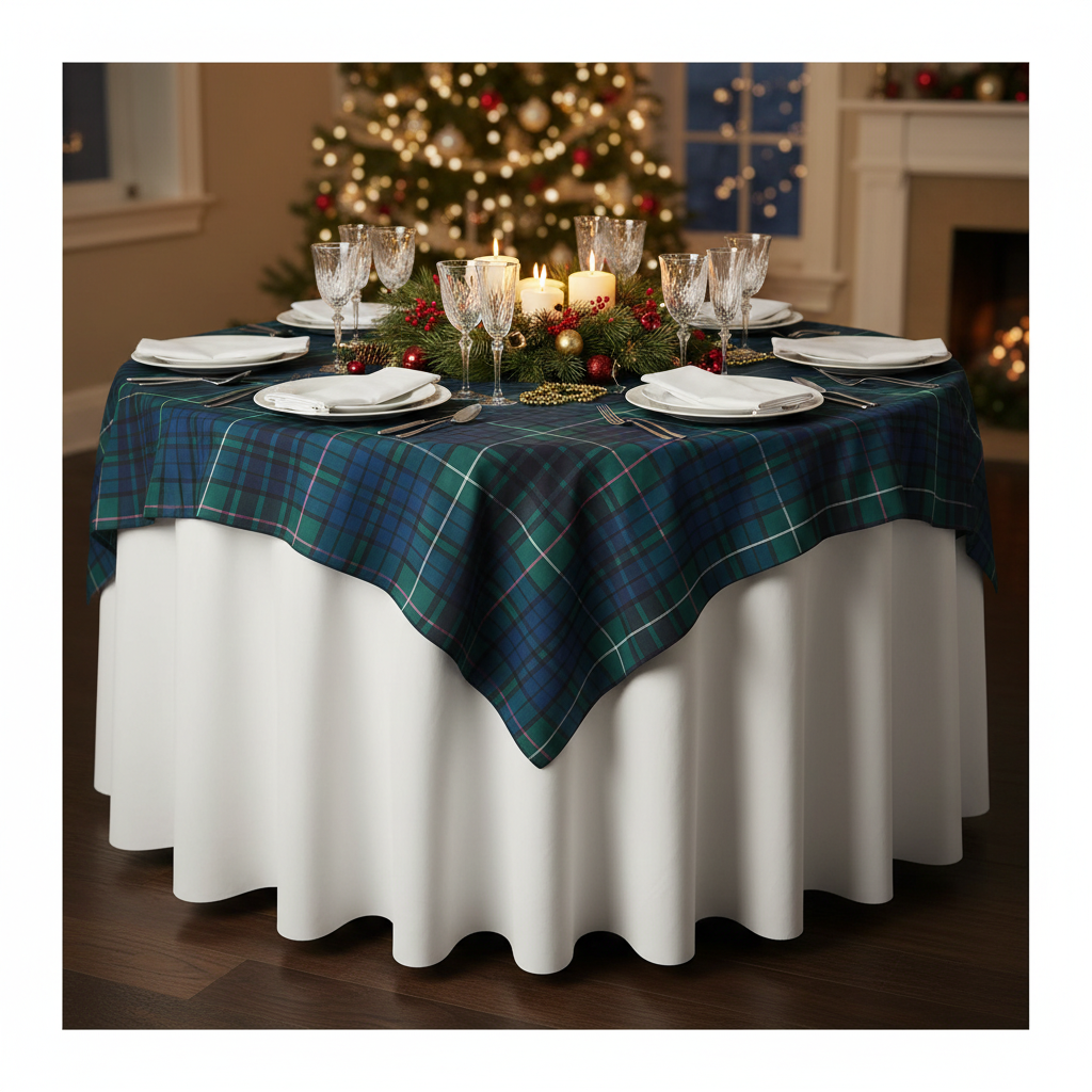 Tartan Plaid Overlay - Christmas Dinner Front View